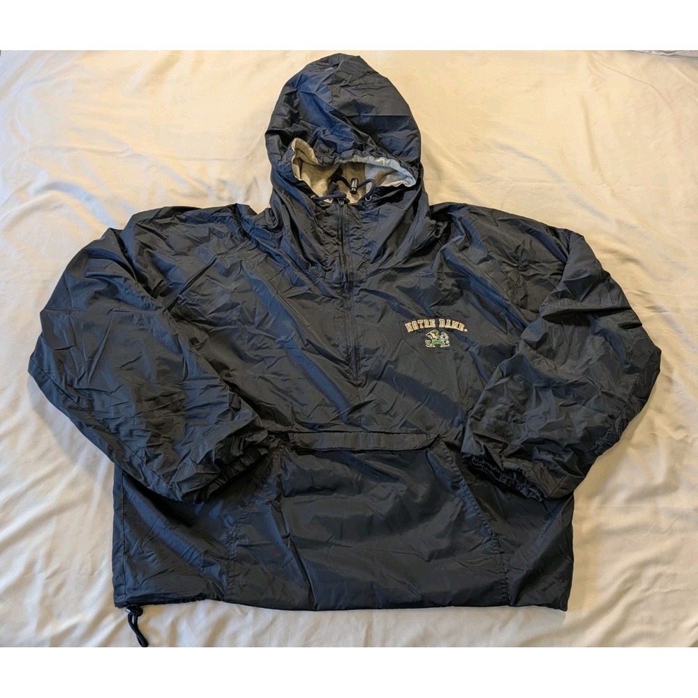Vintage Steve and Barry's Notre Dame Irish Fleece‎ Lined 1/4 Zip Jacket size 2XL